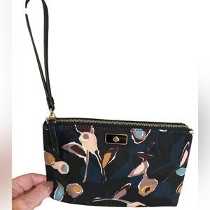 Kate Spade Floral Double Wristlet Dawn Paper Rose Medium